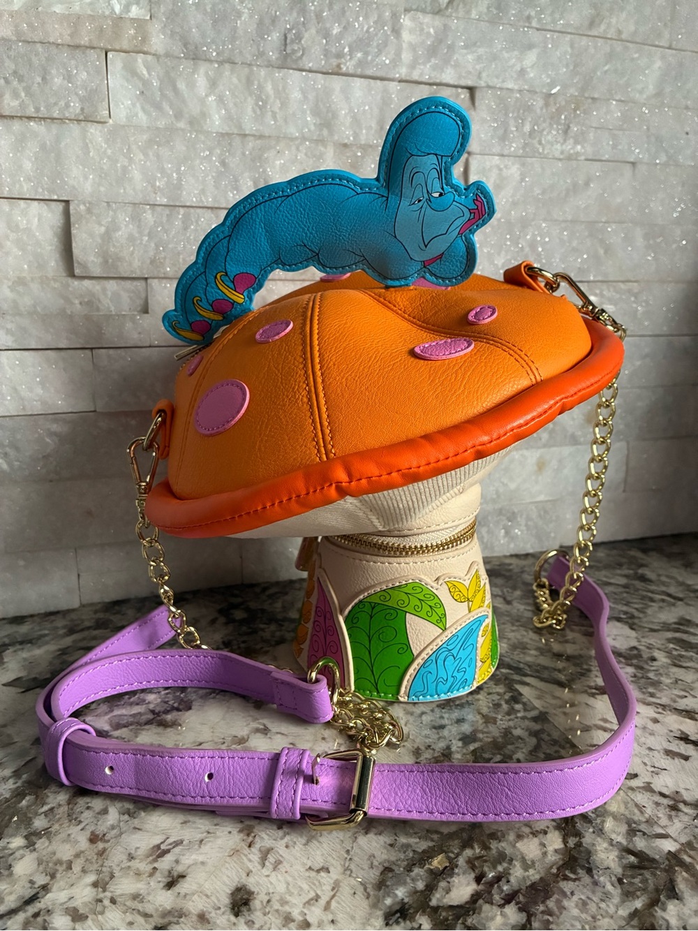 Stitch Shoppe x Disney Alice in Wonderland Caterpillar Mushroom Crossbody Bag
